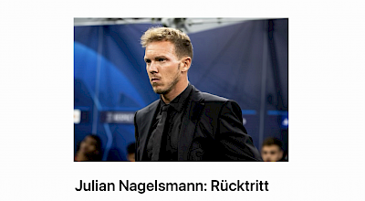 Julian Nagelsmann nicht mehr Trainer der National-Mannschaft 3.7.2026 Julian Nagelsmann nicht mehr Trainer der National-Mannschaft 3.7.2026